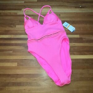 Isabella Rose Queensland High Leg One Piece Swimsuit Pink, Small